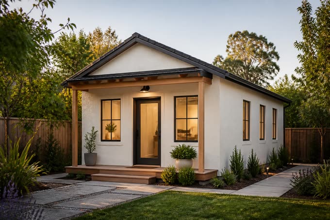 Cottage, detached backyard home, concept visualization