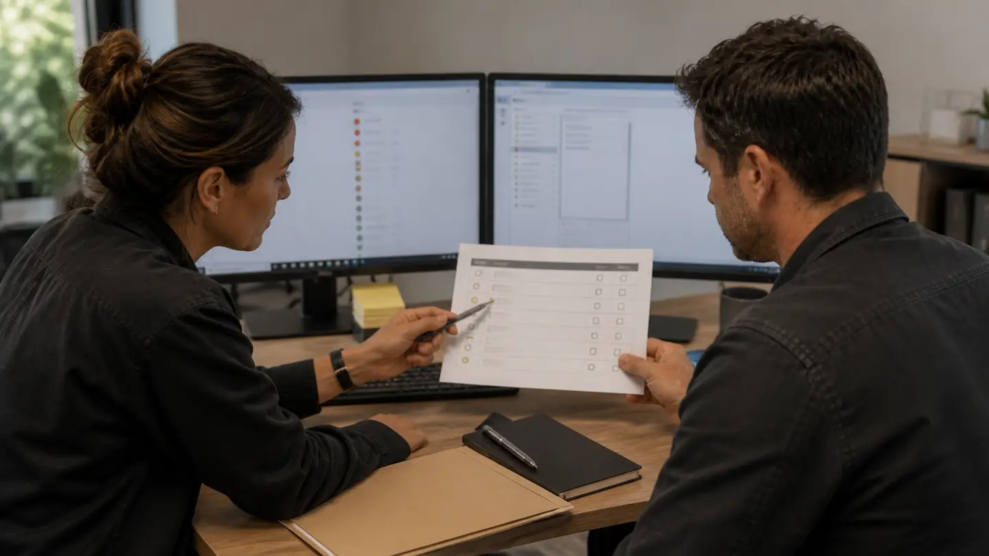 Permit review tracked on screen, illustrative process view